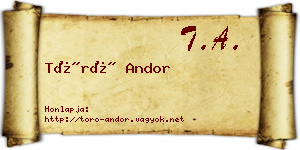 Törő Andor névjegykártya