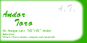 andor toro business card